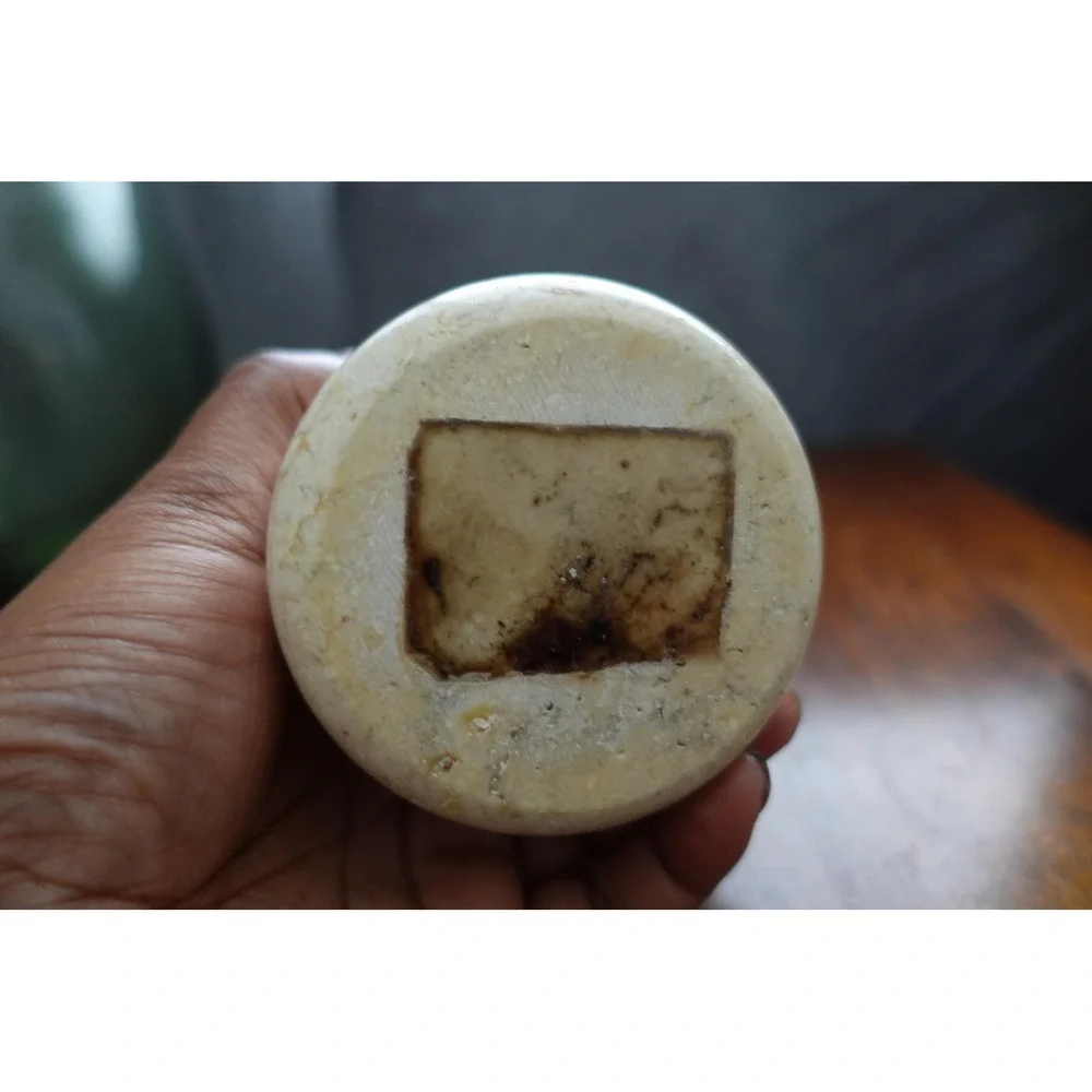 Vintage‎ marble solid tumbler cream color 4.5x 3 inches